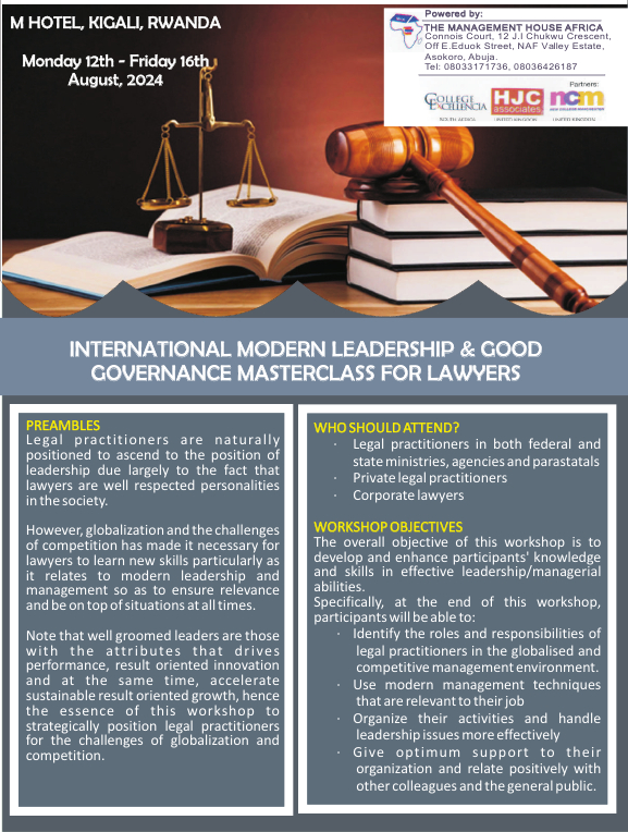 Masterclass for lawyers August 2024