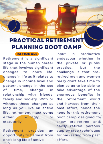 Practical Retirement Planning Bootcamp september 2024